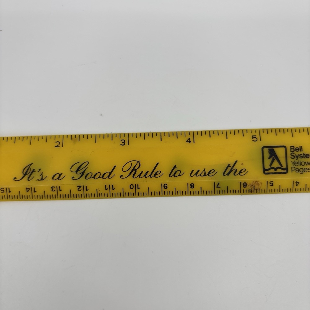 Vtg Bell Yellow Pages‎ Ruler  7" Advertising Ruler - Yellow Pages Plastic - Picture 2 of 5